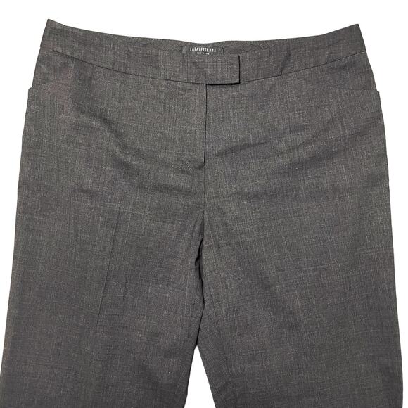 Lafayette 148 Irving Straight Leg Stretch Wool Dress Pants Trousers Gray Size 10 - Picture 2 of 11